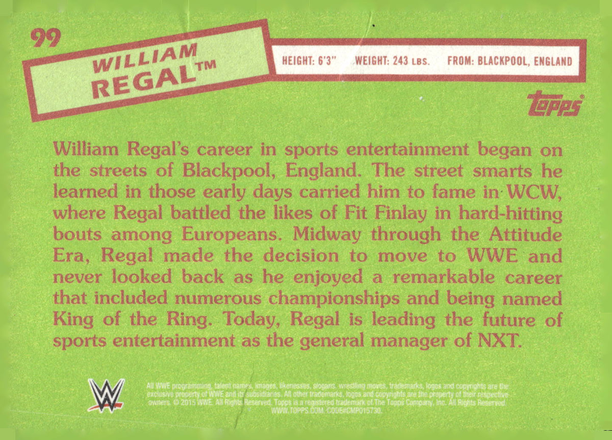2015 Topps WWE Heritage #99 William Regal