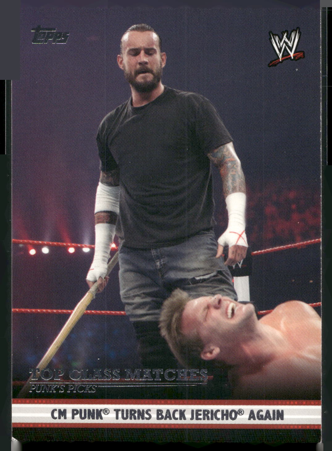 2012 Topps WWE #10 CM Punk Turns Back Jericho Again Top Class