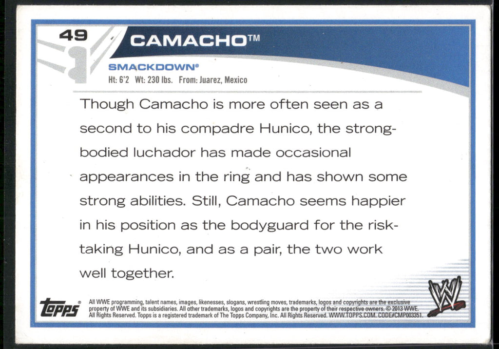 2013 Topps WWE #49 Camacho