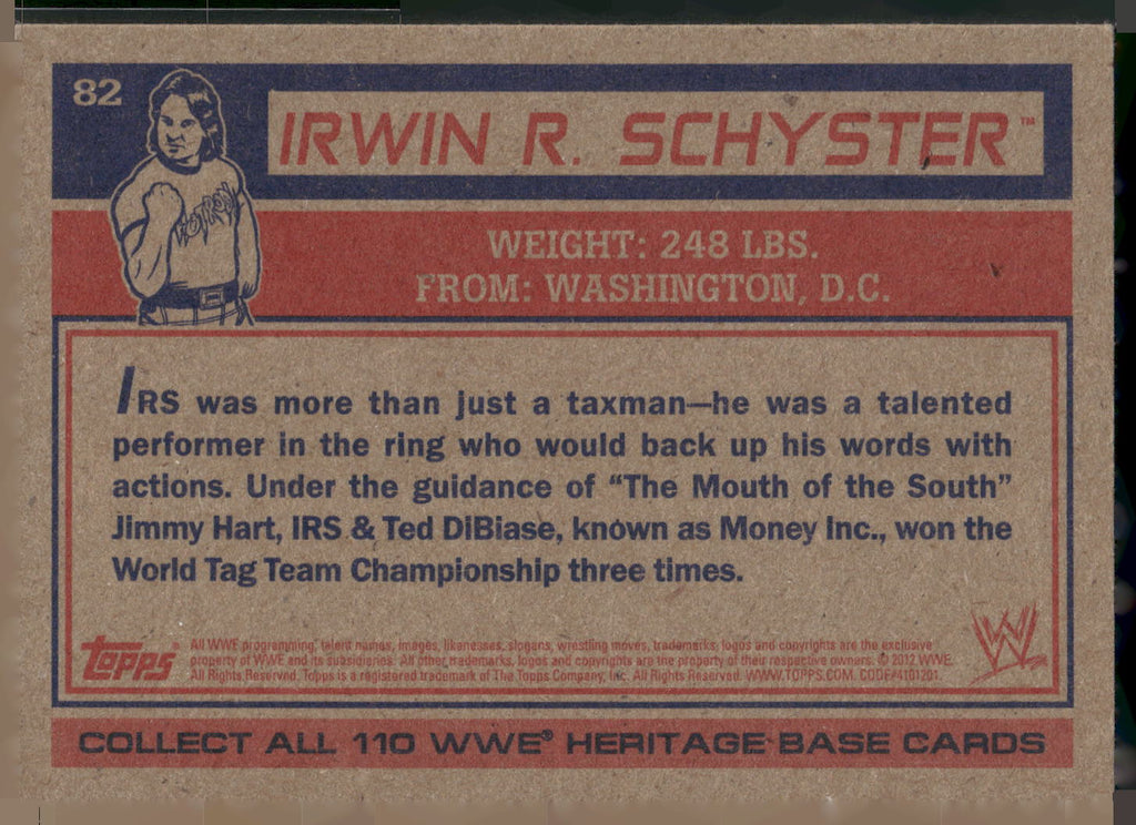 2012 Topps Heritage WWE #82 Irwin R. Schyster