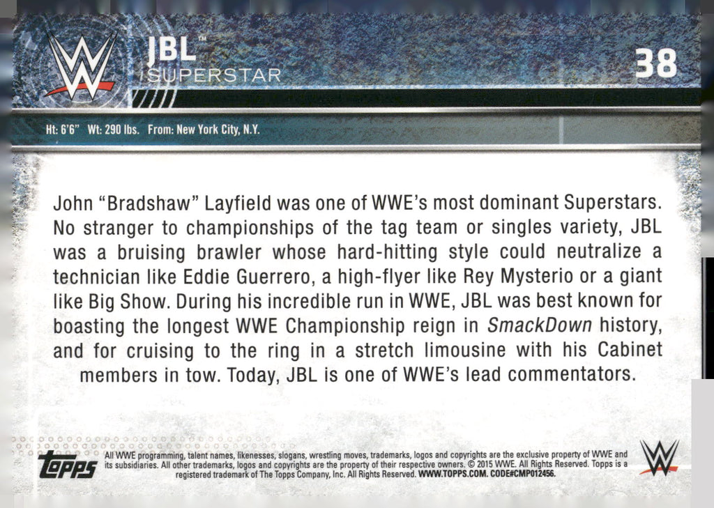 2015 Topps WWE #38 JBL
