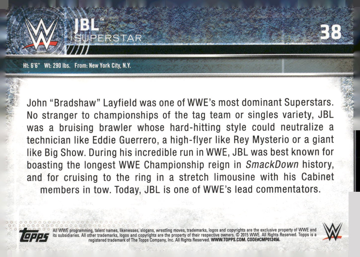 2015 Topps WWE #38 JBL