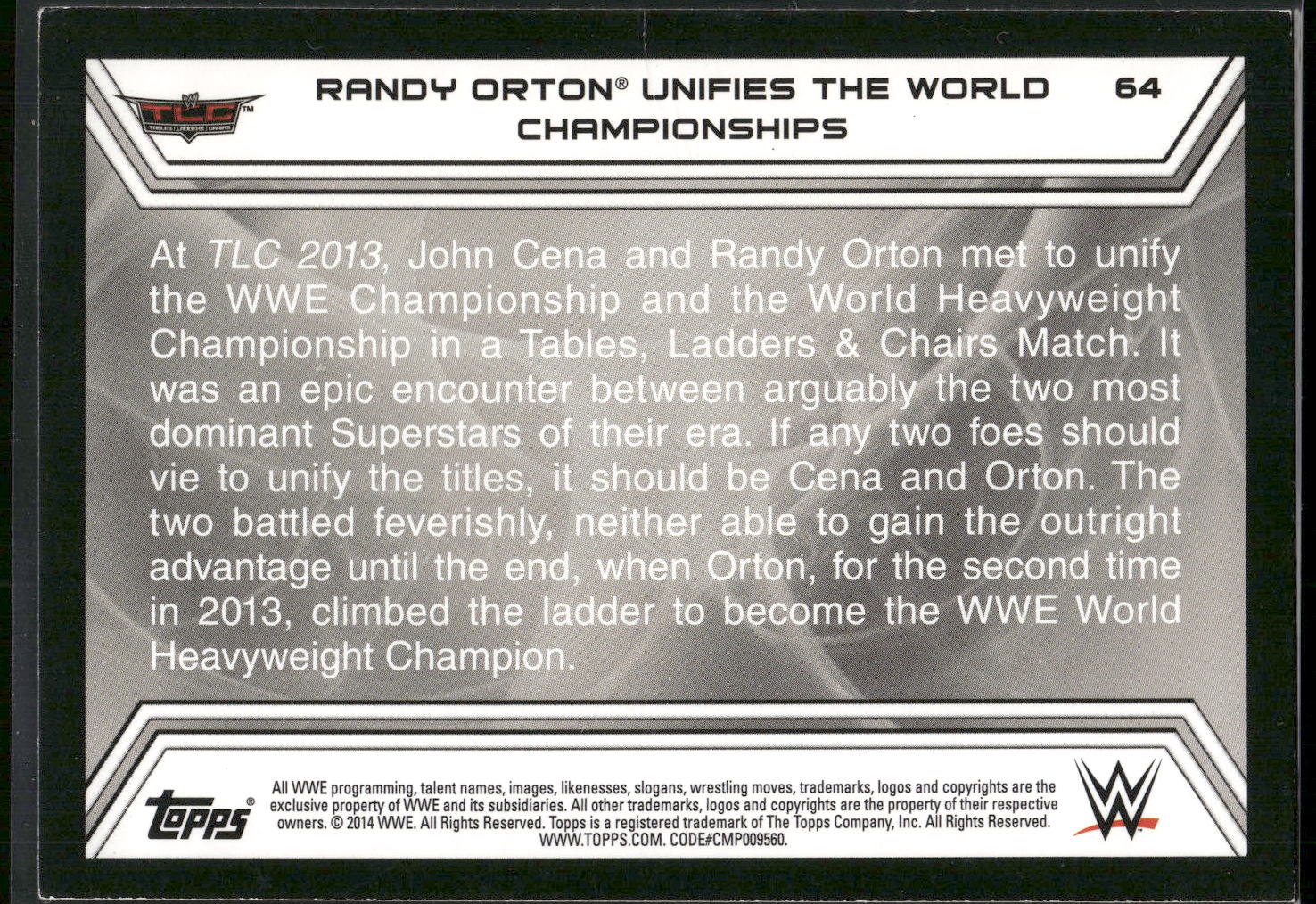 2014 Topps WWE Road to Wrestlemania #64 Randy Orton