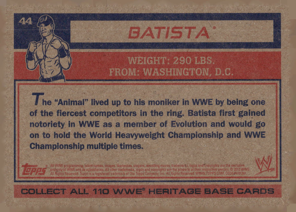 2012 Topps Heritage WWE #44 Batista