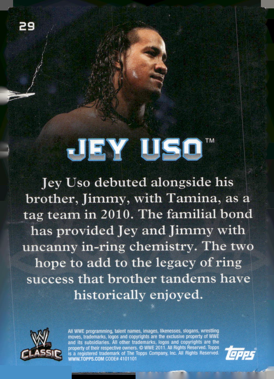 2011 Topps WWE Classic #29 Jey Uso