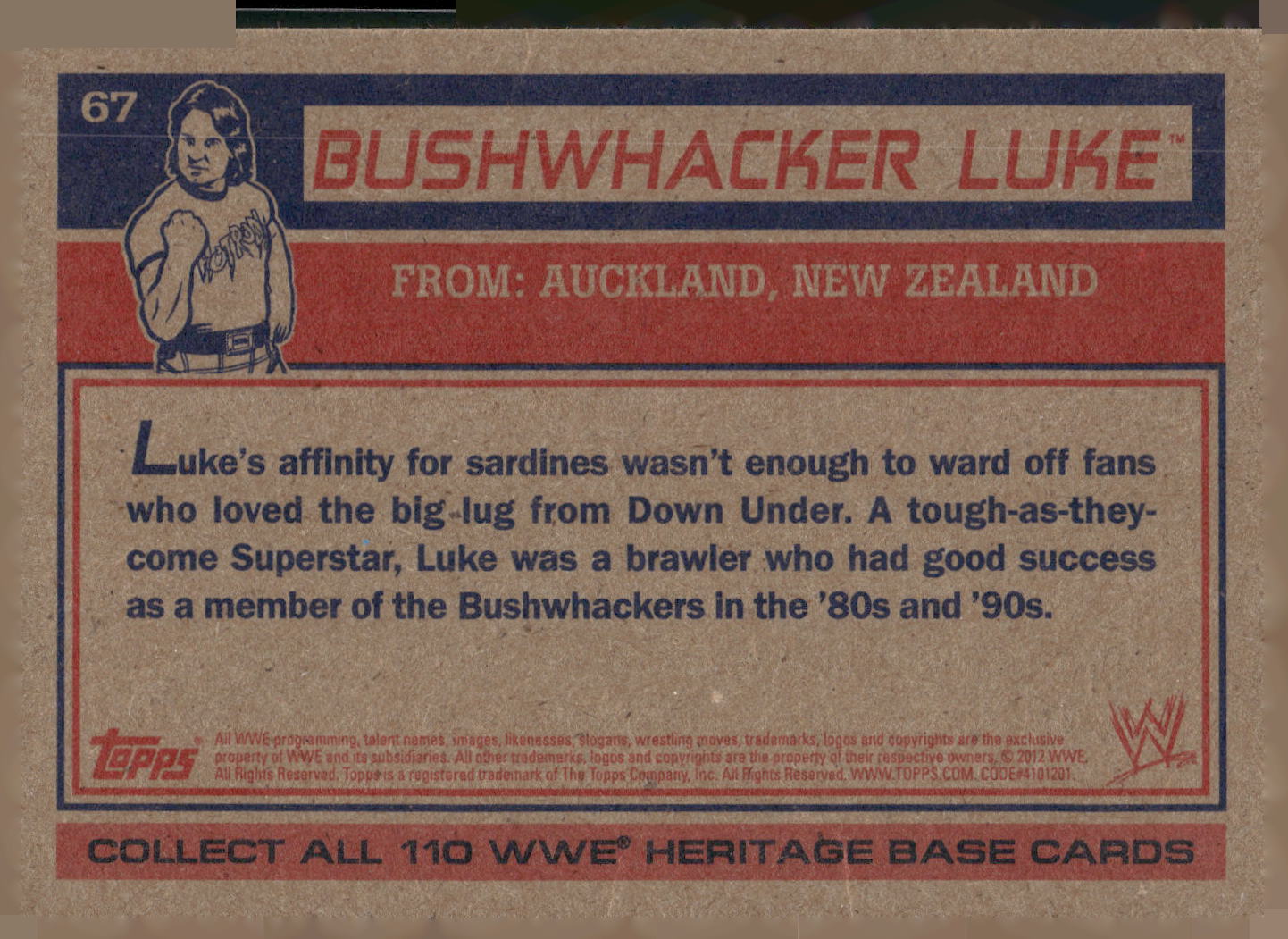 2012 Topps Heritage WWE #67 Bushwhacker Luke