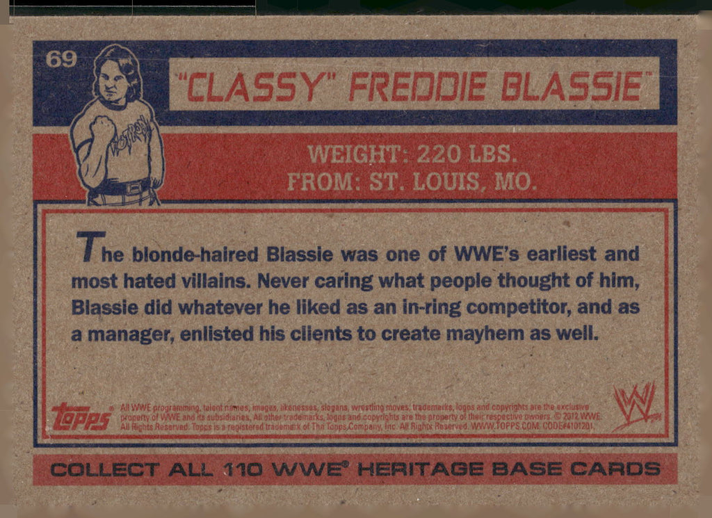 2012 Topps Heritage WWE #69 Classy Freddie Blassie