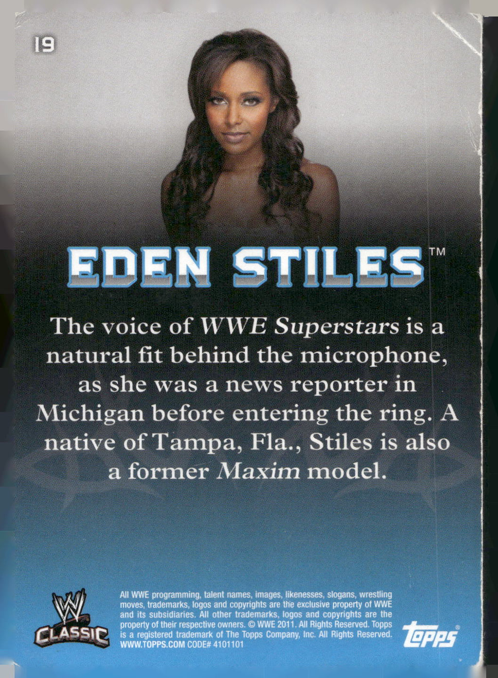 2011 Topps WWE Classic #19 Eden Stiles