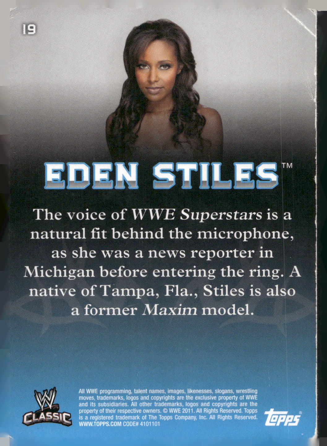 2011 Topps WWE Classic #19 Eden Stiles