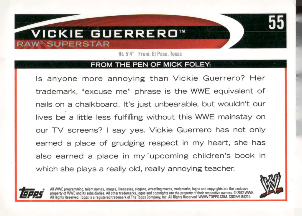 2012 Topps WWE #55 Vickie Guerrero