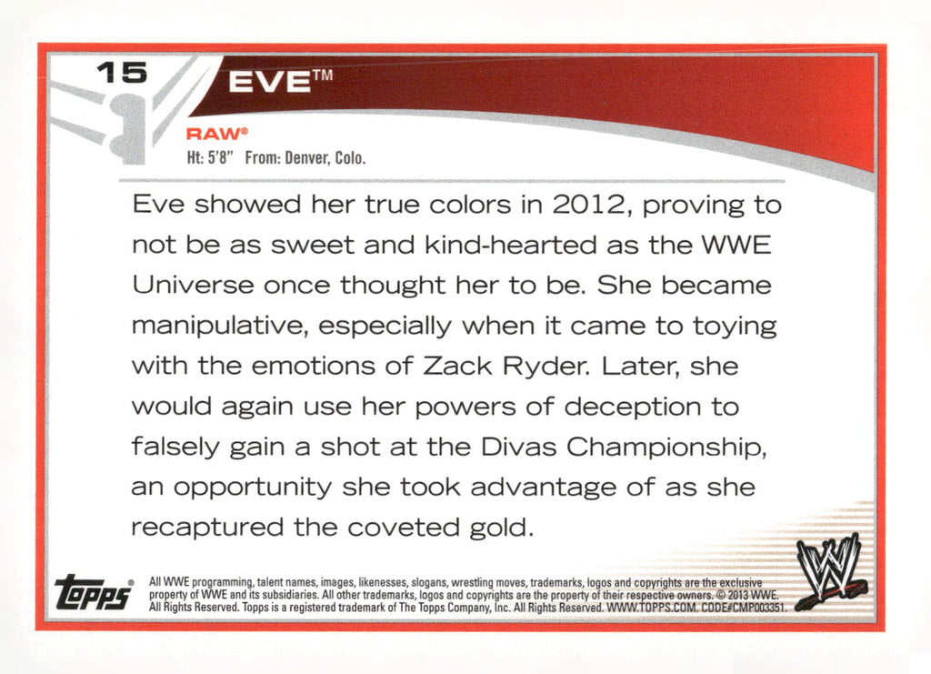 2013 Topps WWE #15 Eve