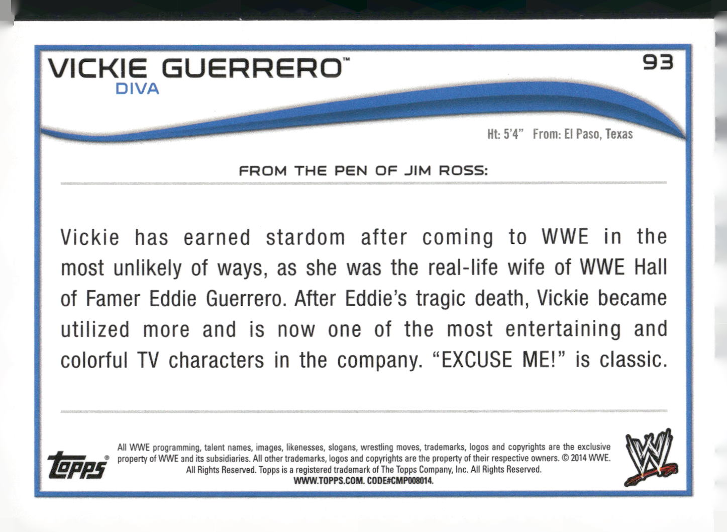 2014 Topps WWE #93 Vickie Guerrero