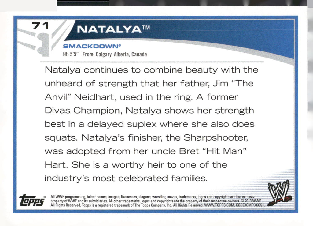 2013 Topps WWE #71 Natalya