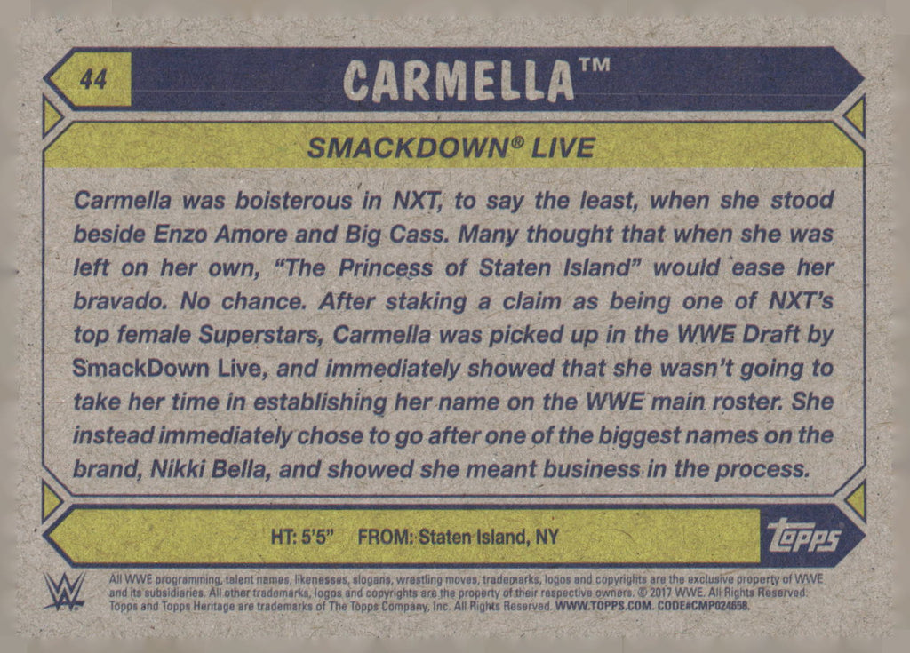 2017 Topps WWE Heritage #44 Carmella