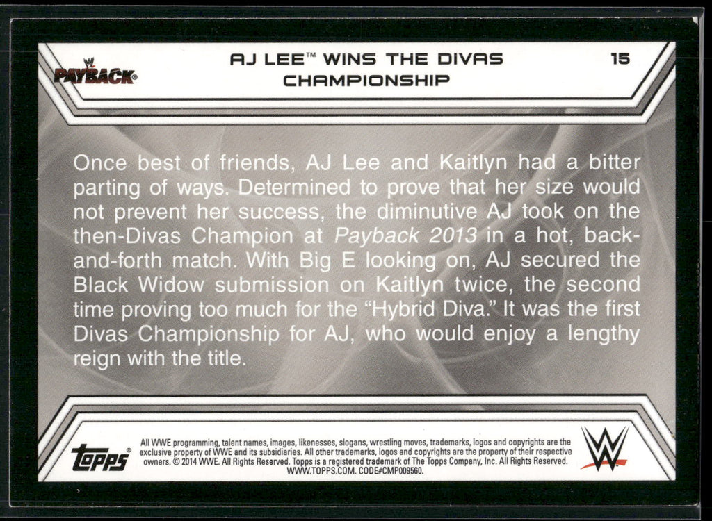 2014 Topps WWE Road to Wrestlemania #15 AJ Lee