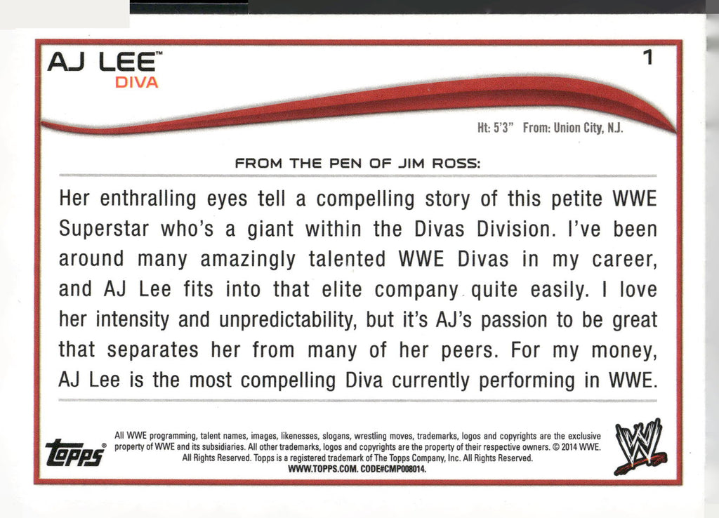 2014 Topps WWE #1 AJ Lee