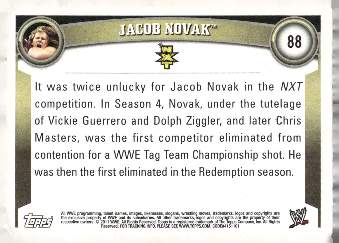 2011 Topps WWE #88 Jacob Novak