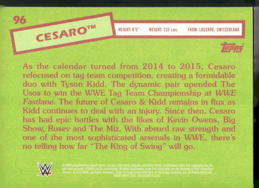 2015 Topps WWE Heritage #96 Cesaro