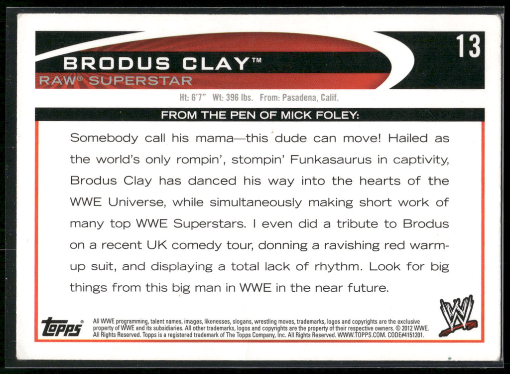 2012 Topps WWE #13 Brodus Clay