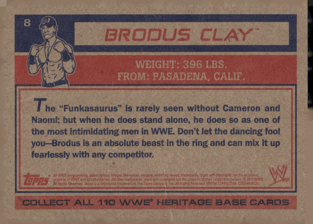 2012 Topps Heritage WWE #8 Brodus Clay