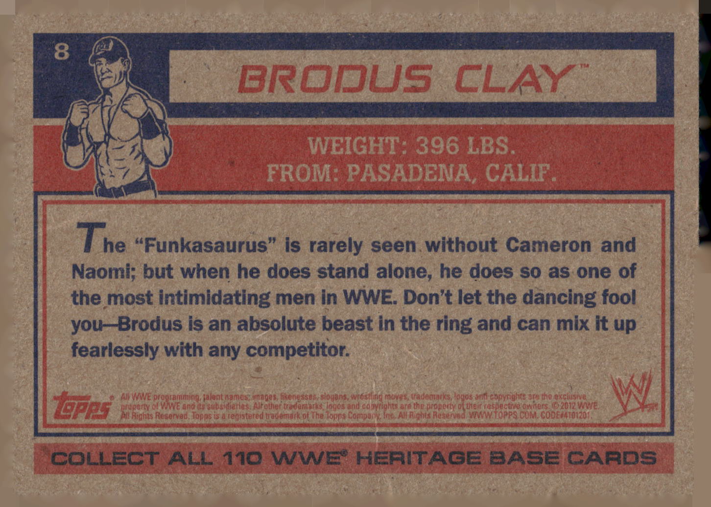 2012 Topps Heritage WWE #8 Brodus Clay