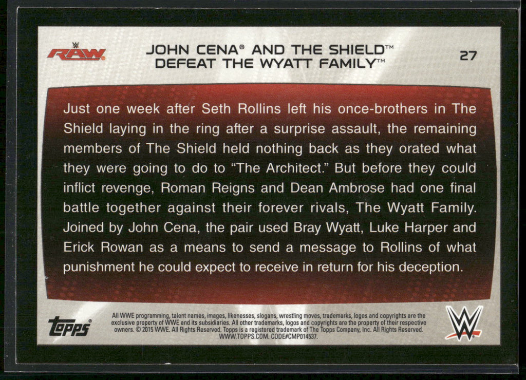 2015 Topps WWE Road to Wrestlemania #27 John Cena / Dean Ambrose / Roman Reigns
