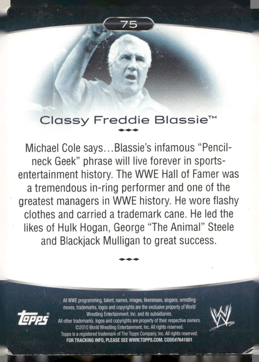 2010 Topps Platinum WWE #75 Classy Freddie Blassie