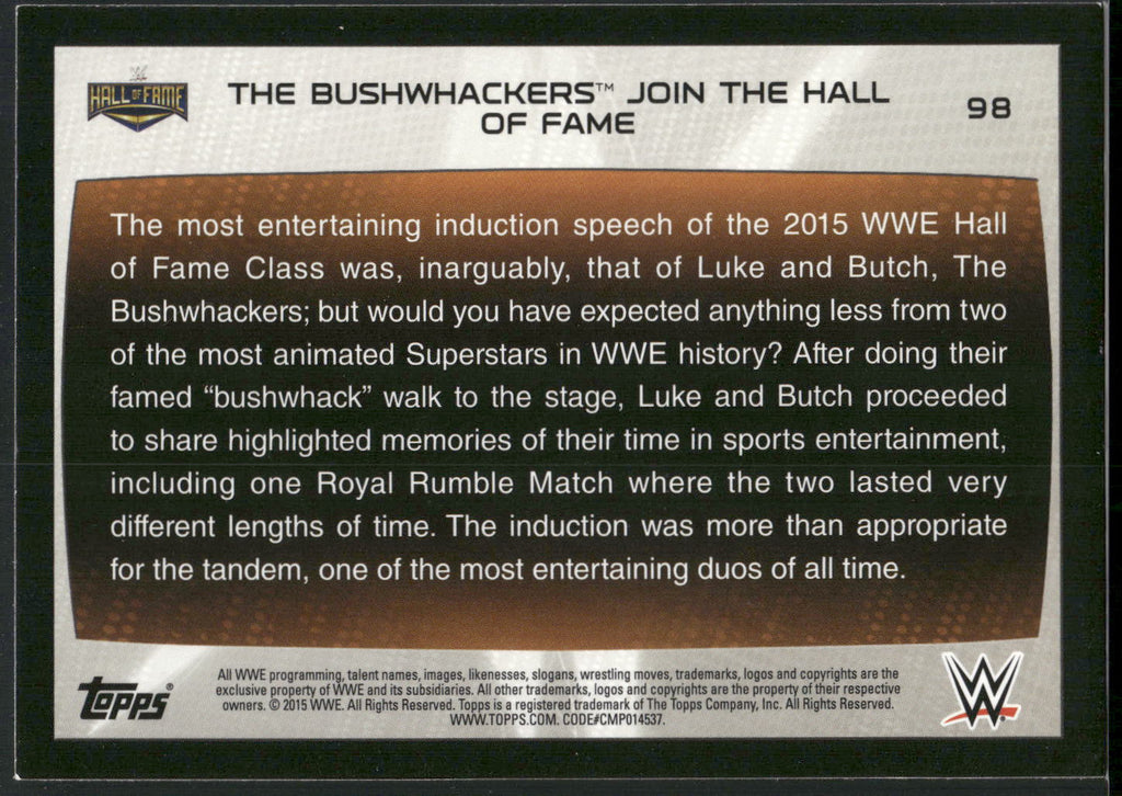 2015 Topps WWE Road to Wrestlemania #98 The Bushwhackers