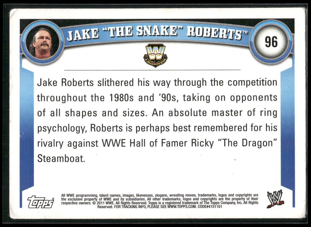 2011 Topps WWE #96 Jake The Snake Roberts