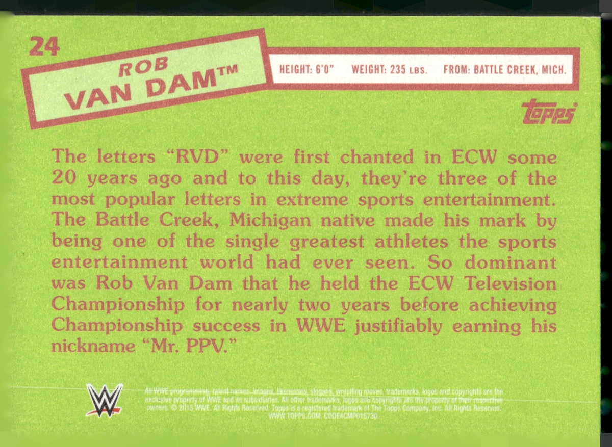 2015 Topps WWE Heritage #24 Rob Van Dam