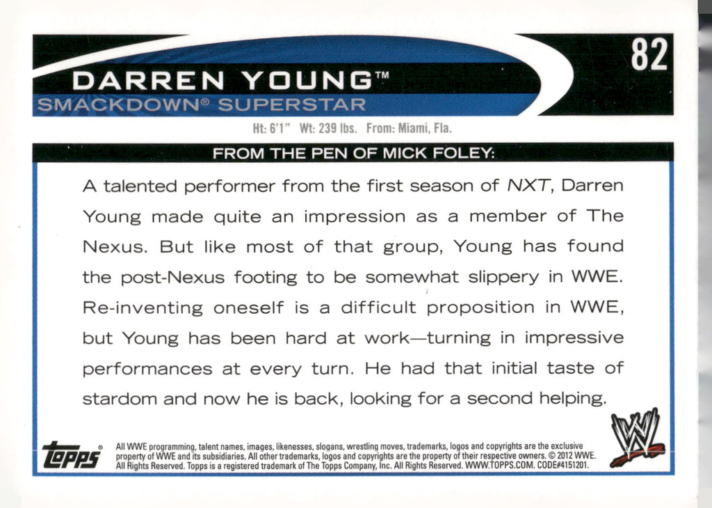2012 Topps WWE #82 Darren Young