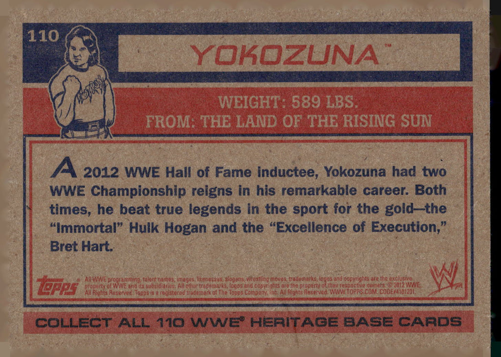 2012 Topps Heritage WWE #110 Yokozuna