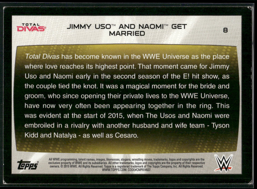 2015 Topps WWE Road to Wrestlemania #8 Jimmy Uso / Naomi