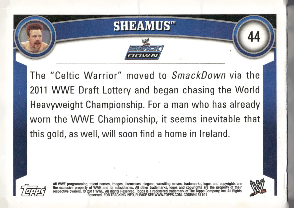 2011 Topps WWE #44 Sheamus