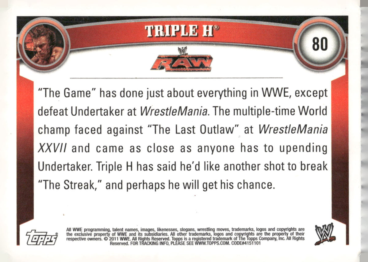 2011 Topps WWE #80 Triple H