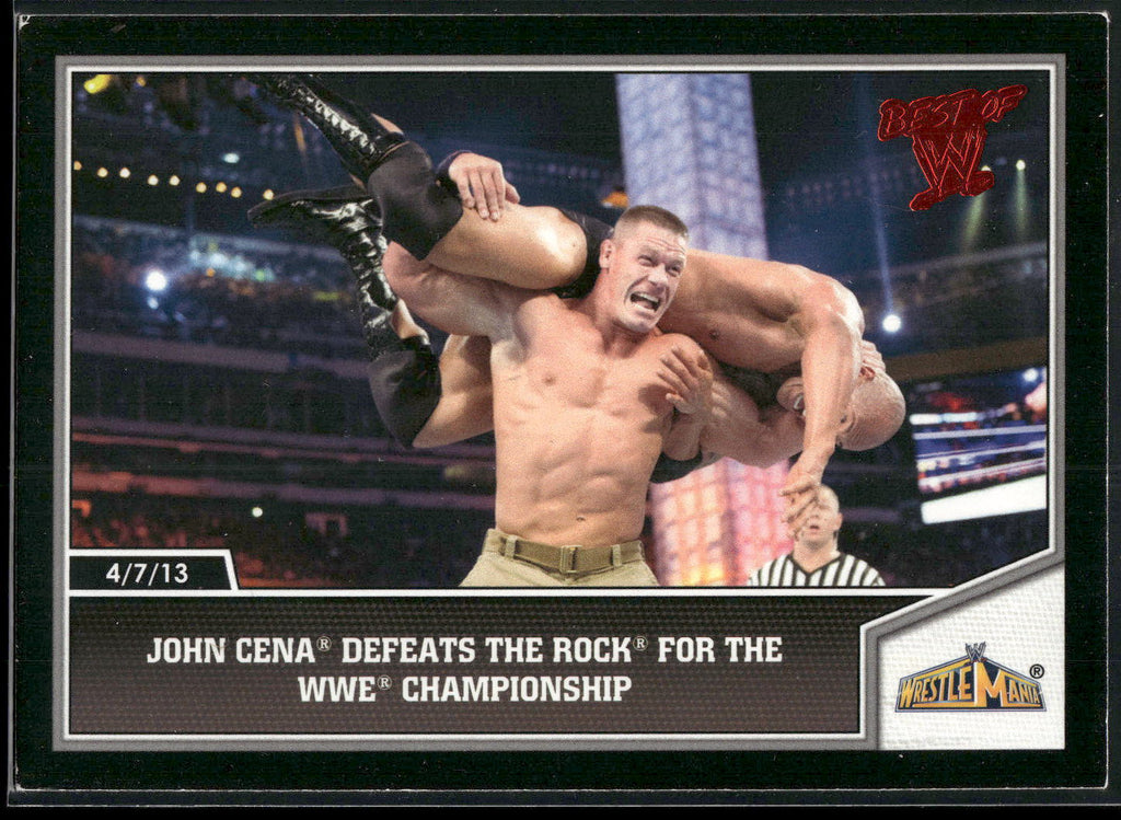2013 Topps Best of WWE #110 John Cena Defeats The Rock for the WWE Championship
