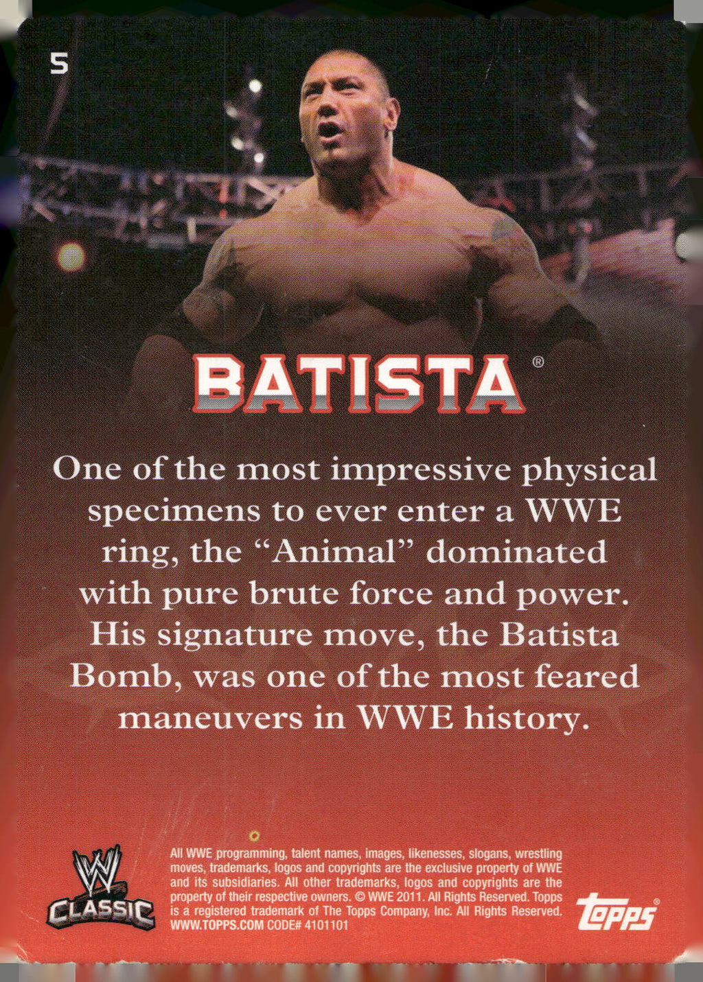 2011 Topps WWE Classic #5 Batista