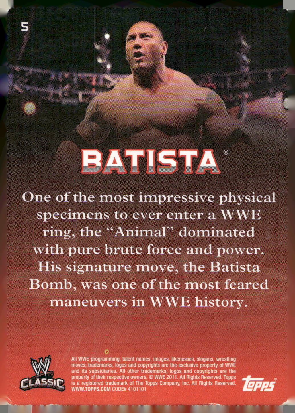 2011 Topps WWE Classic #5 Batista