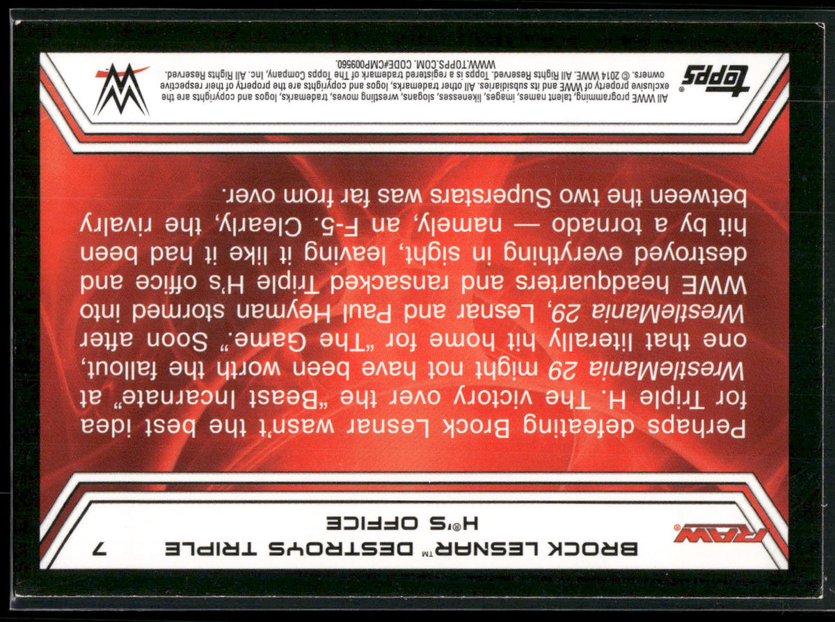 2014 Topps WWE Road to Wrestlemania #7 Brock Lesnar