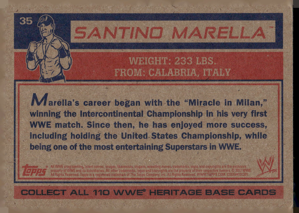 2012 Topps Heritage WWE #35 Santino Marella