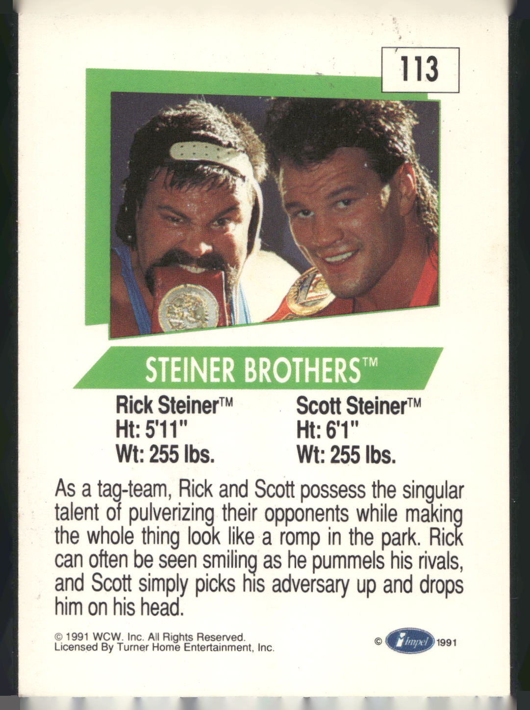 1991 Impel WCW #113 Steiner Brothers