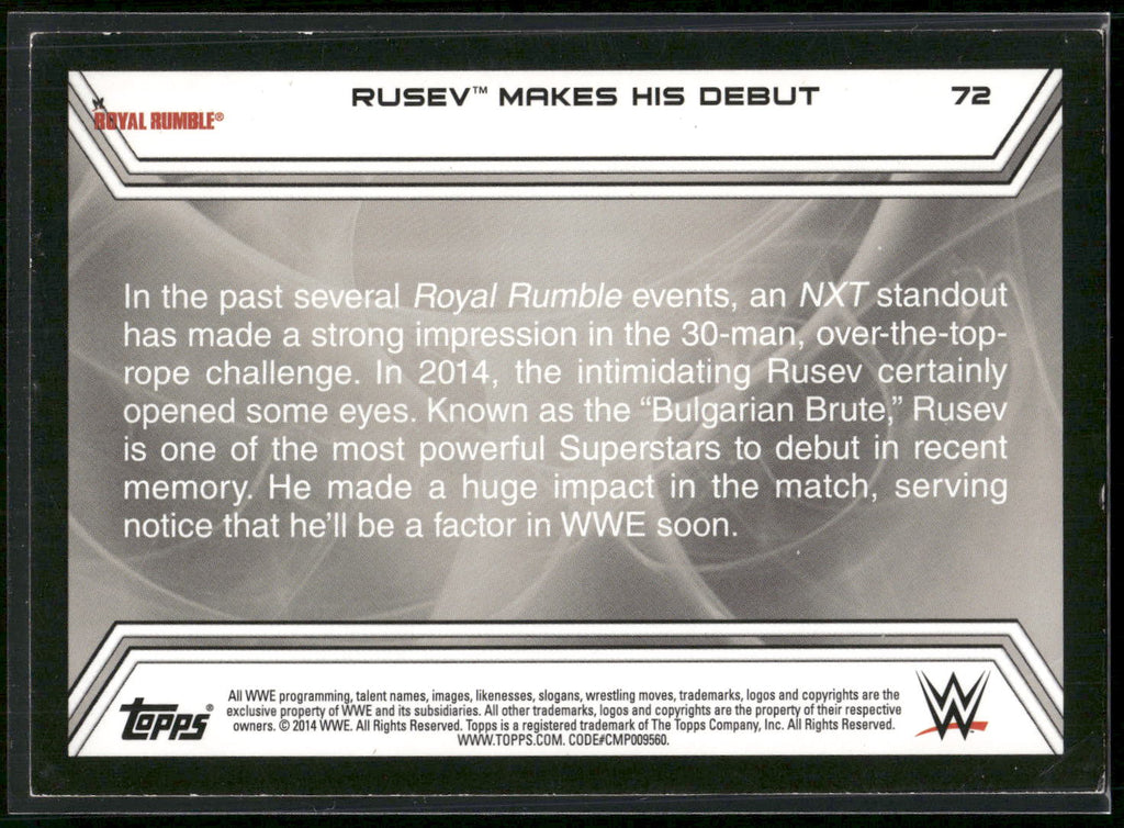 2014 Topps WWE Road to Wrestlemania #72 Rusev