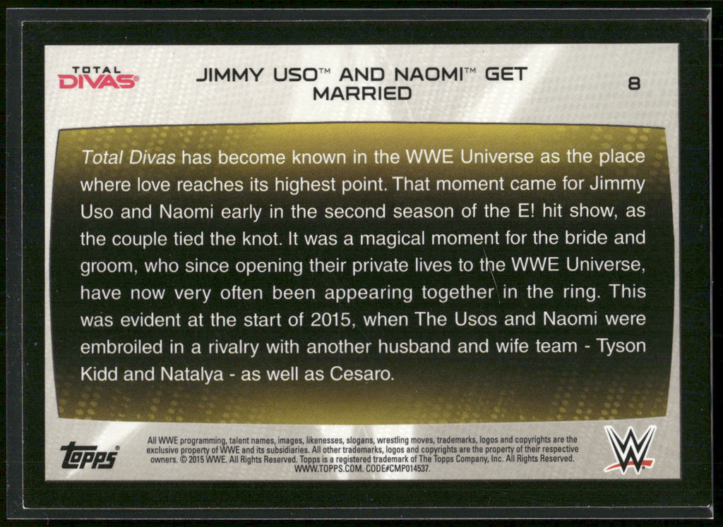 2015 Topps WWE Road to Wrestlemania #8 Jimmy Uso / Naomi