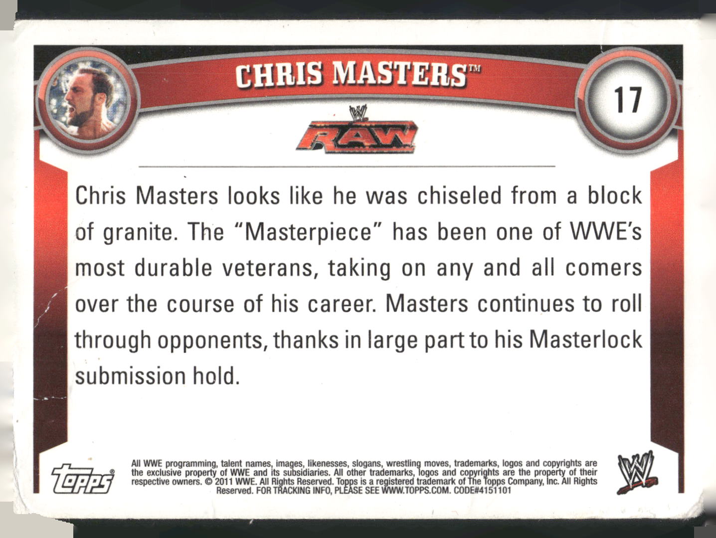 2011 Topps WWE #17 Chris Masters