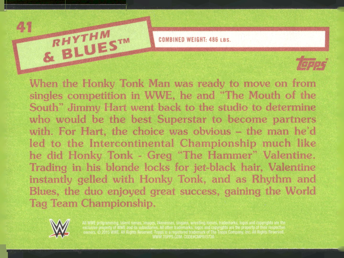 2015 Topps WWE Heritage #41 Rhythm & Blues
