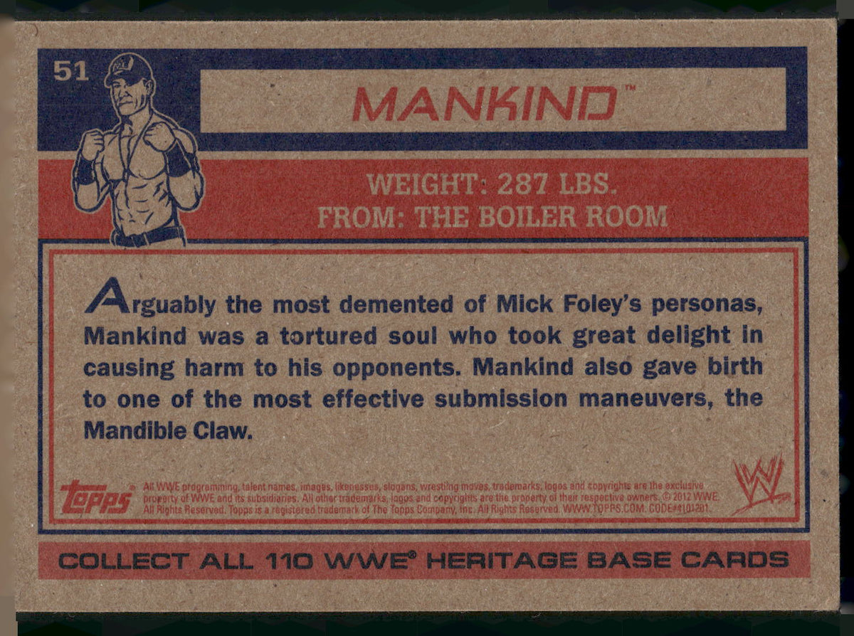 2012 Topps Heritage WWE #51 Mankind