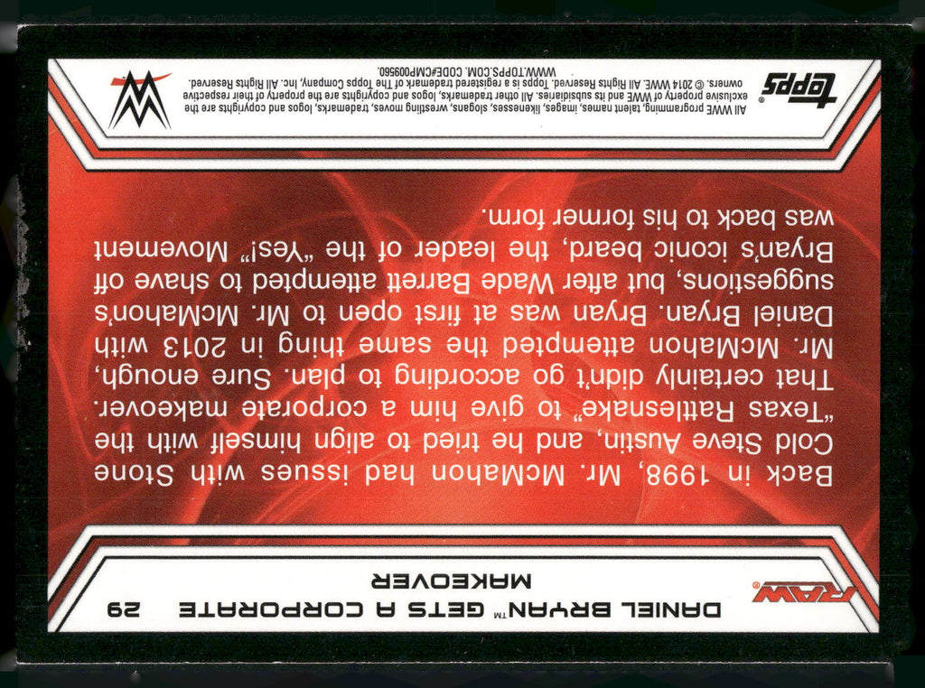 2014 Topps WWE Road to Wrestlemania #29 Daniel Bryan