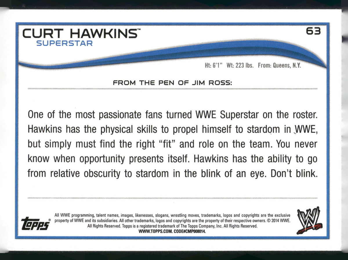 2014 Topps WWE #63 Curt Hawkins