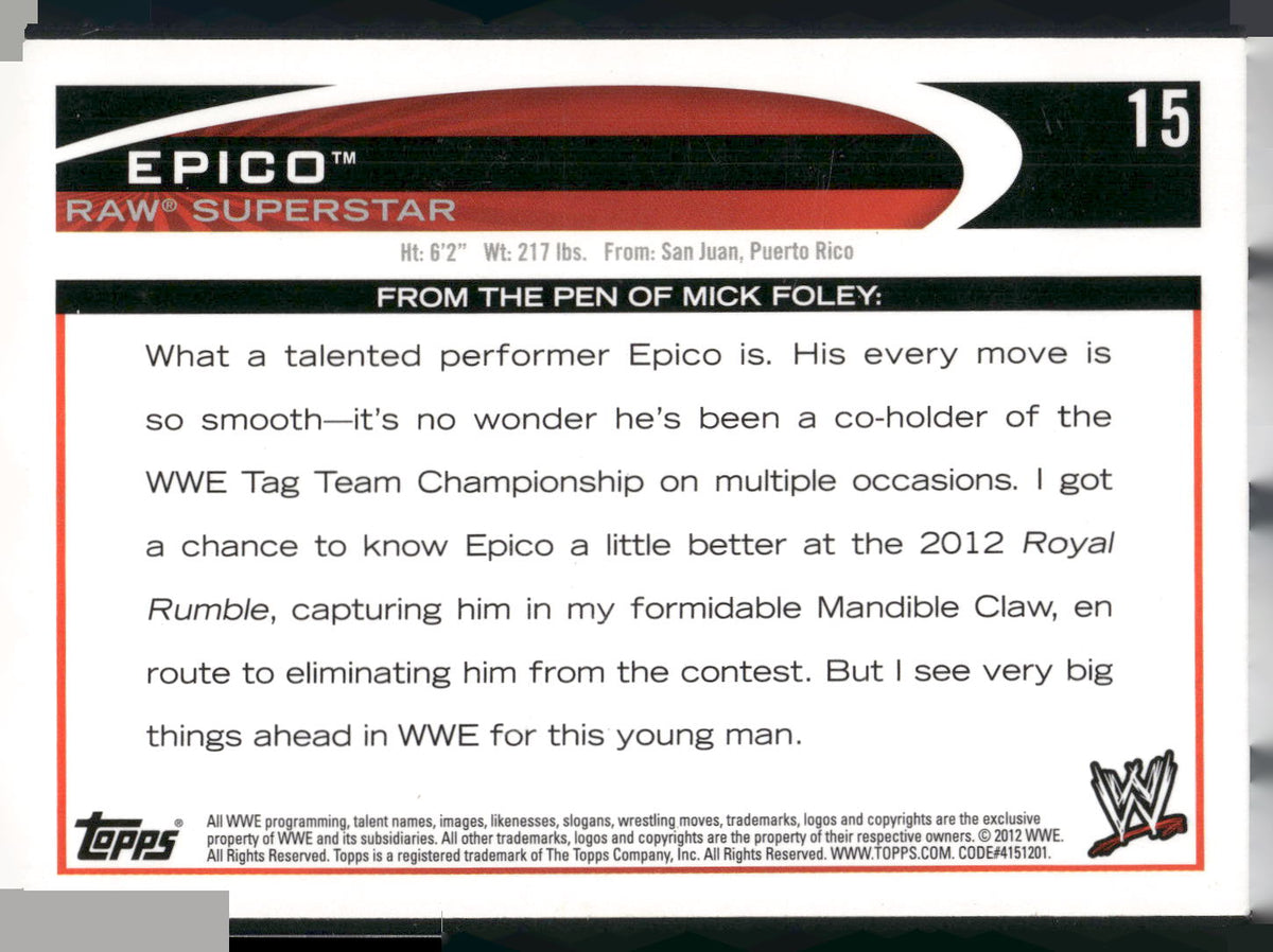 2012 Topps WWE #15 Epico