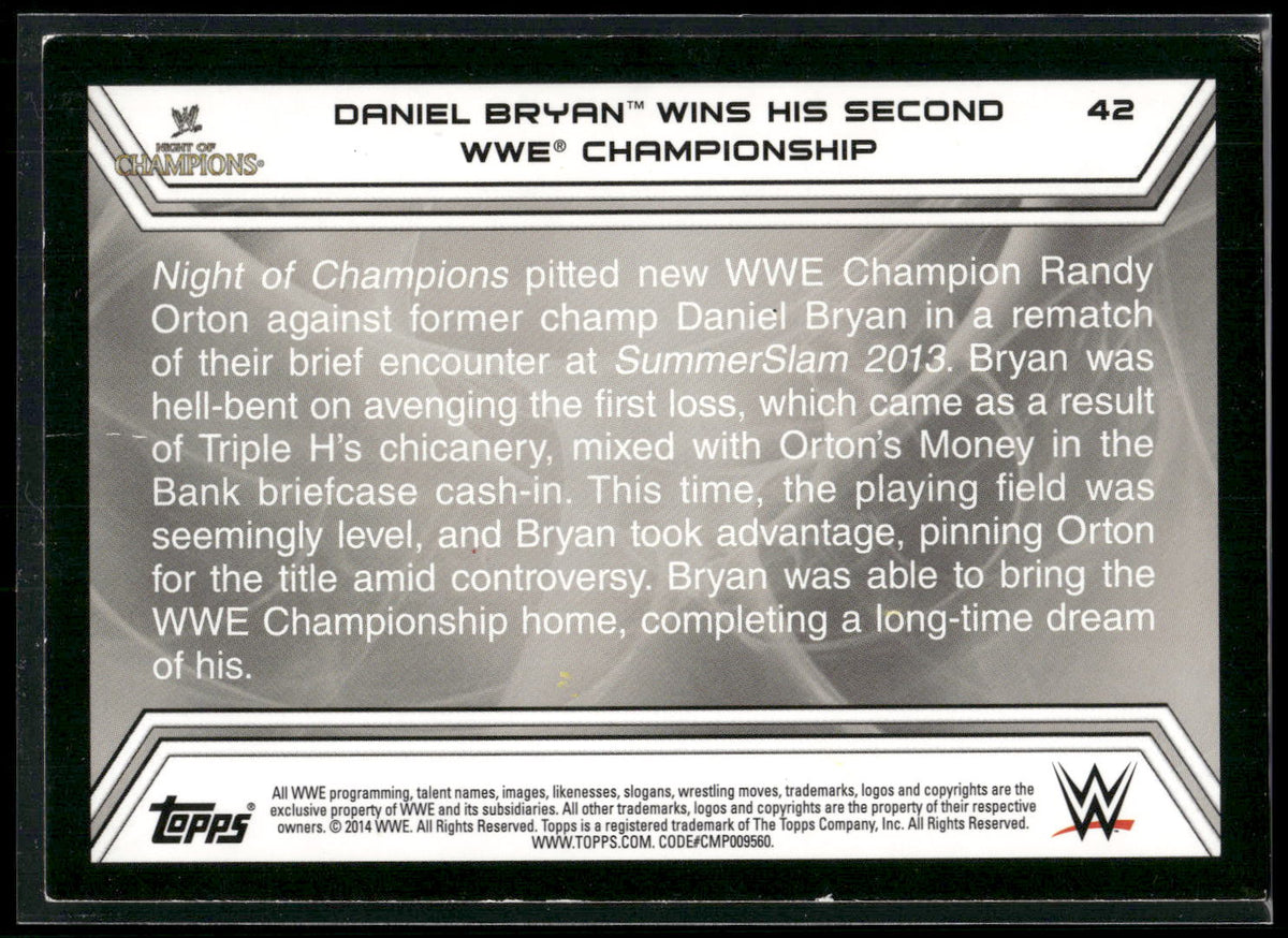 2014 Topps WWE Road to Wrestlemania #42 Daniel Bryan